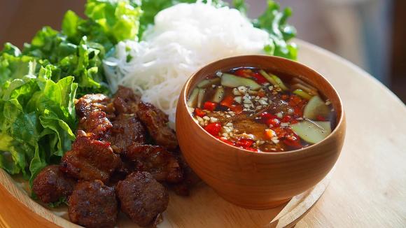 bún chả nướng, cách làm bún chả nướng, món ngon 