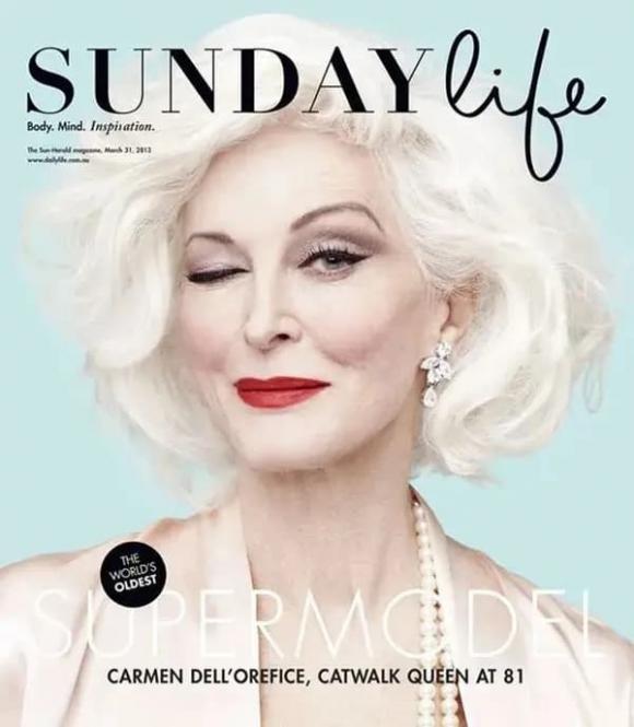 Carmen dell'Orefice, Carmen, siêu mẫu, siêu mẫu Carmen dell'Orefice, siêu mẫu lớn tuổi nhất thế giới