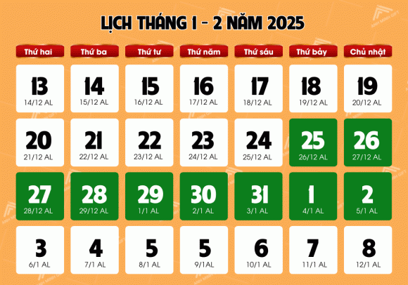 Tết Nguyên đán 2025, Tết Nguyên đán 2025 là ngày nào dương lịch