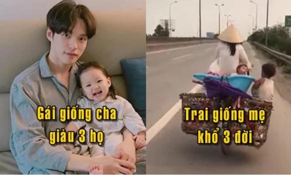con gái giống ba, con trai giống mẹ