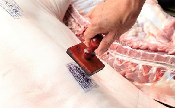 Dấu kiểm định, thịt lợn, mực in