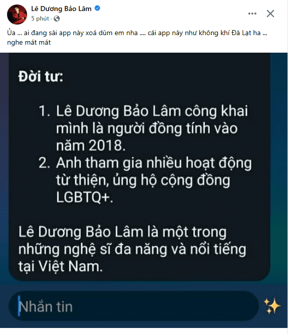 diễn viên Lê Dương Bảo Lâm, sao Việt