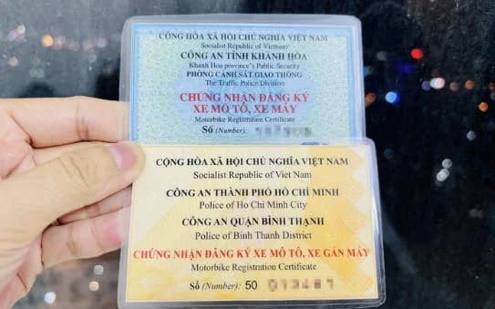 Chứng nhận đăng ký xe, biển số xe 
