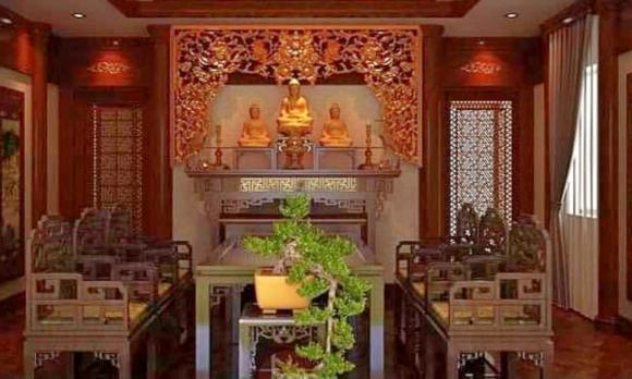 Phòng khách sáng, phong thủy phòng khách, phòng thờ