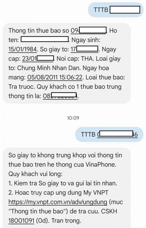 Kiểm tra thẻ căn cước đăng ký bao nhiêu SIM điện thoại 