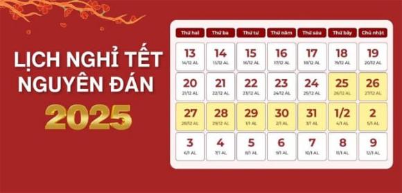 Nghỉ lễ tết năm 2025, Nghỉ tết âm lịch 2025