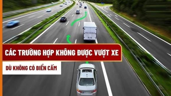 không được vượt xe, vi phạm luật giao thông