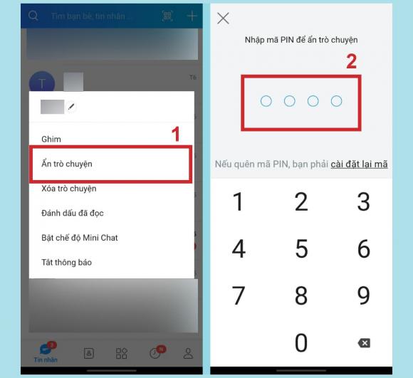 Zalo, cách ẩn tin nhắn zalo