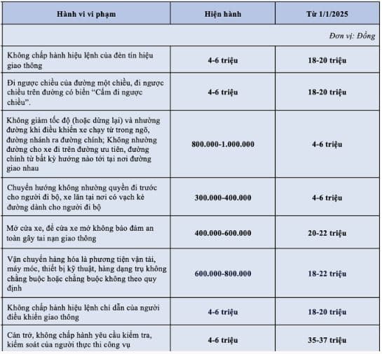 vi phạm giao thông, mức phạt ô tô, các mức phạt ô tô