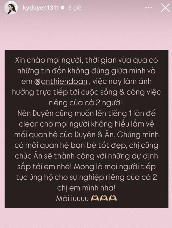 Thiên Ân, Hoa hậu Thiên Ân, Hoa hậu Kỳ Duyên, Kỳ Duyên, sao Việt 