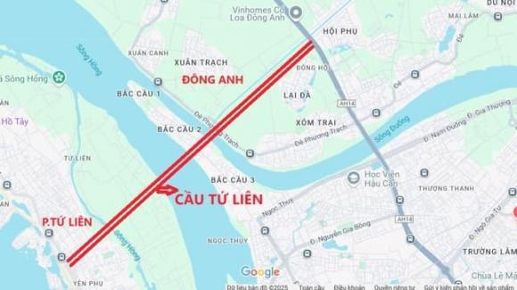 cầu bắc qua sông hồng