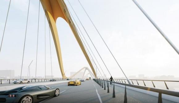 cầu bắc qua sông hồng