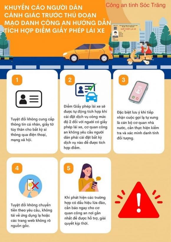 Chiêu trò lừa đảo mới, tích hợp điểm giấy phép lái xe