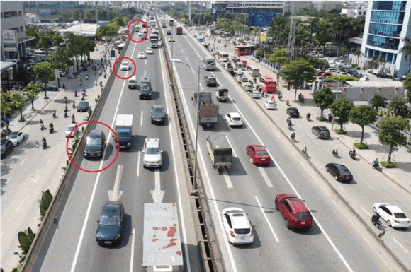 Nghị định 168, mức phạt xe chạy vào làn khẩn cấp