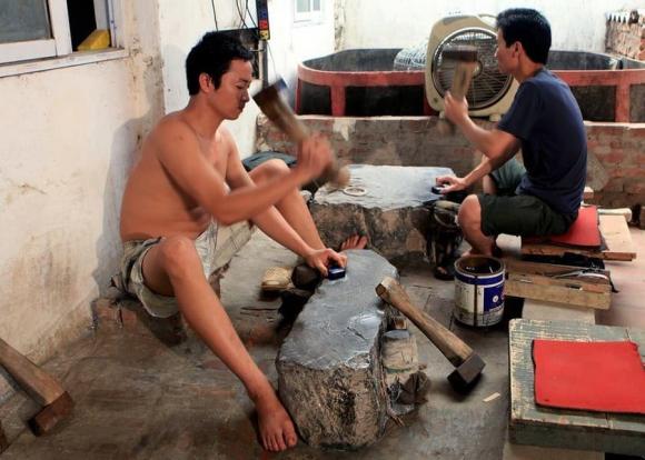 làng nghề dát vàng bạc Kiêu Kỵ