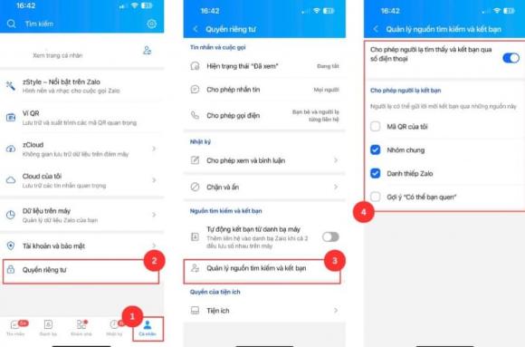 Zalo, chặn người lạ tìm thấy tài khoản Zalo