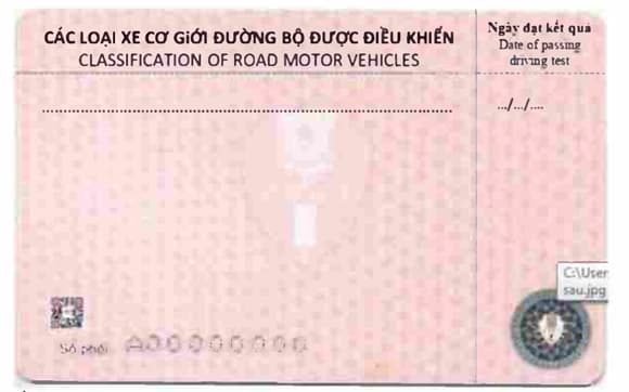 mẫu giấy phép lái xe mới, đổi bằng lái xe