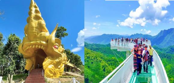 hành lang có mái che hình rồng vắt qua núi dài nhất Việt Nam