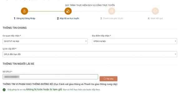 đổi giấy phép lái xe trực tuyến, thủ tục cấp đổi giấy phép lái xe