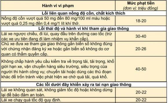 vi phạm giao thông, lỗi vi phạm, trừ điểm bằng lái, kiến thức
