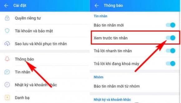tin nhắn Zalo và Messenger