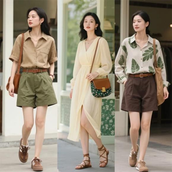 thời trang hè, trang phục màu nâu