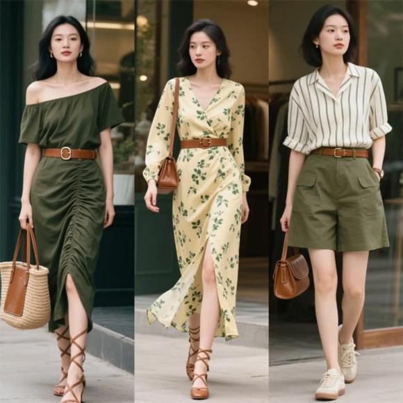 thời trang hè, trang phục màu nâu