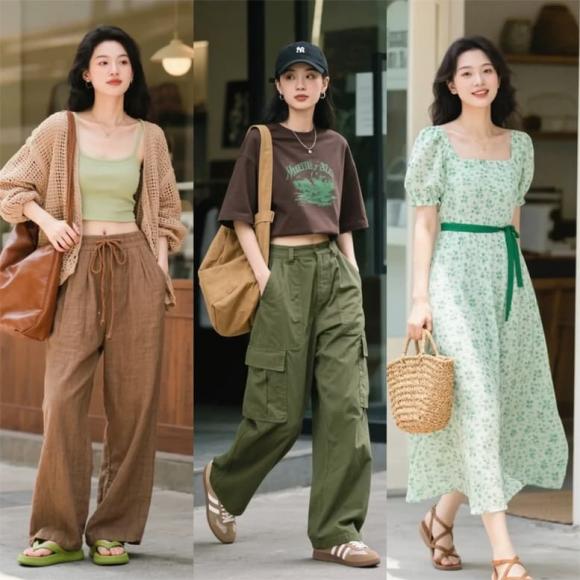 thời trang hè, trang phục màu nâu