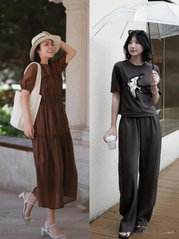 thời trang hè, trang phục màu nâu