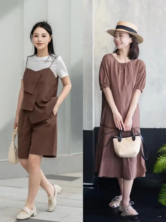 thời trang hè, trang phục màu nâu