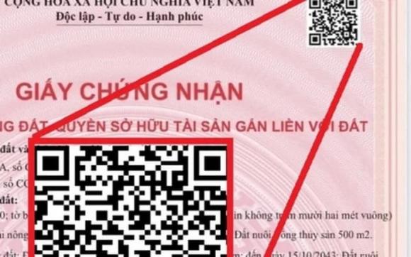 Sổ đỏ, mã qr sổ đỏ