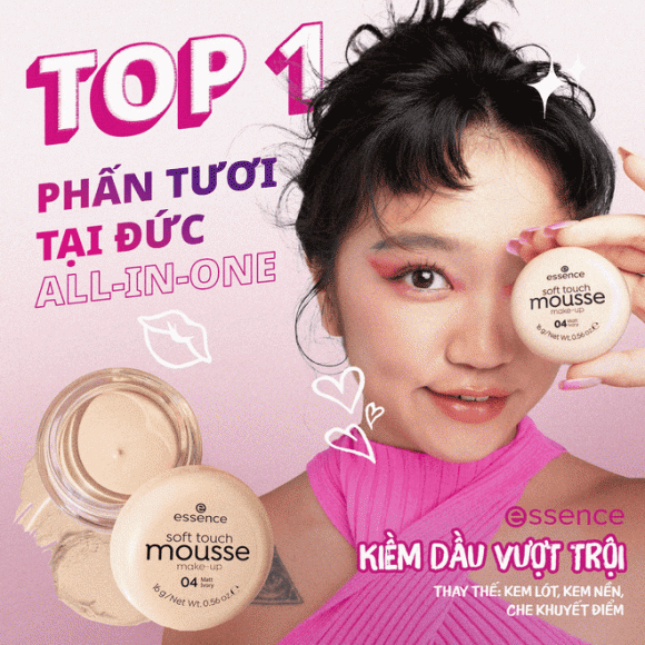 Phấn tươi Essence Mousse, Essence Cosmetics, làm đẹp, makeup