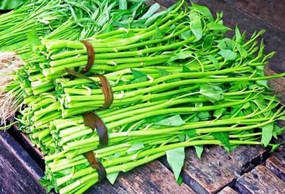 rau muống, rau siêu giàu vitamin C, rau tốt cho da