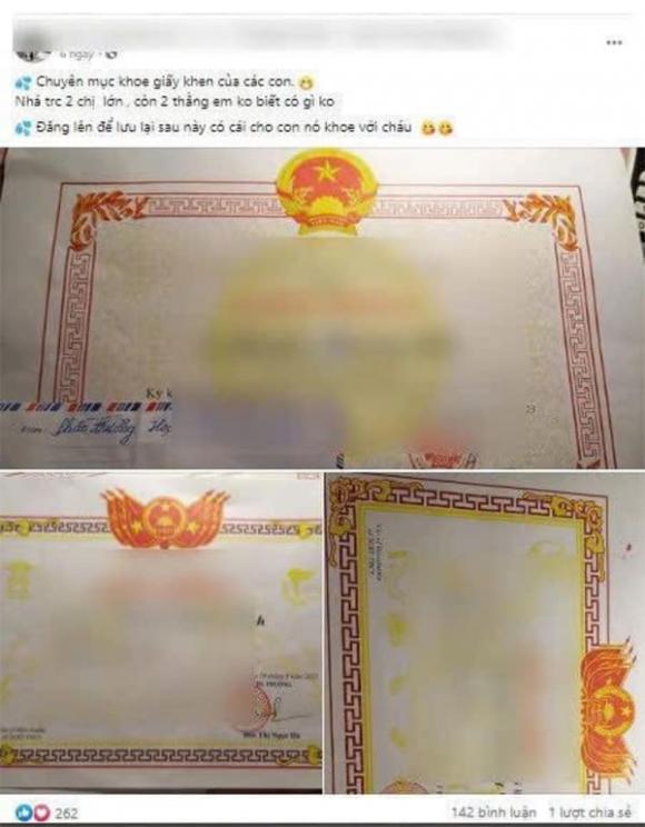 khoe giấy khen của con, mạng xã hội, kiến thức