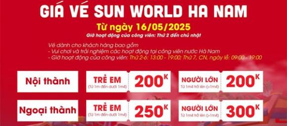Công viên nước, Sun World Hà Nam, Công viên nước vận hành cả ban ngày và ban đêm