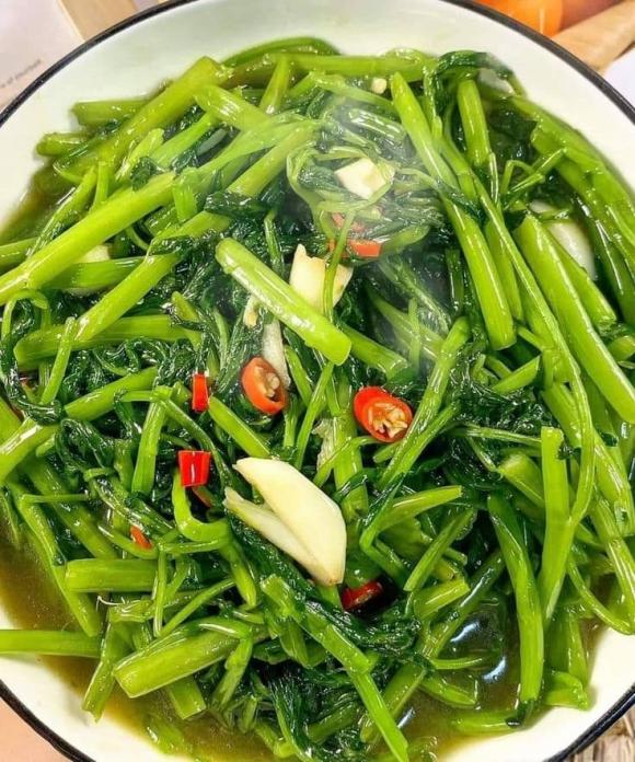 rau muống, rau muống xào tỏi, món ngon 