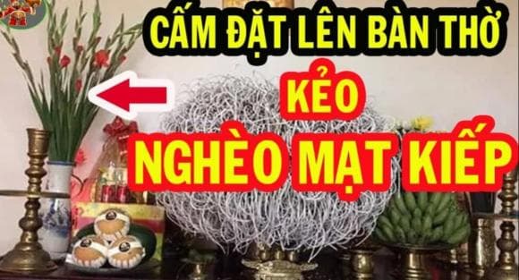 bàn thờ, thứ không nên đặt lên bàn thờ, kiến thức