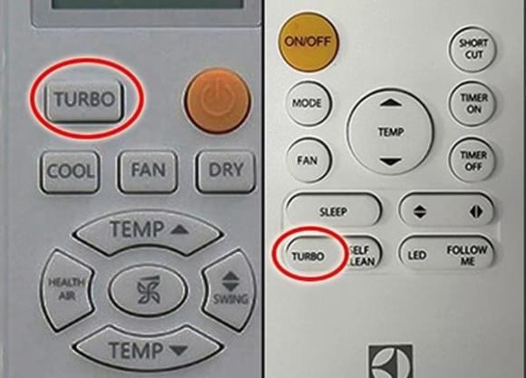 Chế độ mát nhất trên điều hoà, Chế độ Turbo, Điều hòa