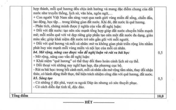 Ngữ văn, đáp án môn Ngữ văn, chấm thi Ngữ văn