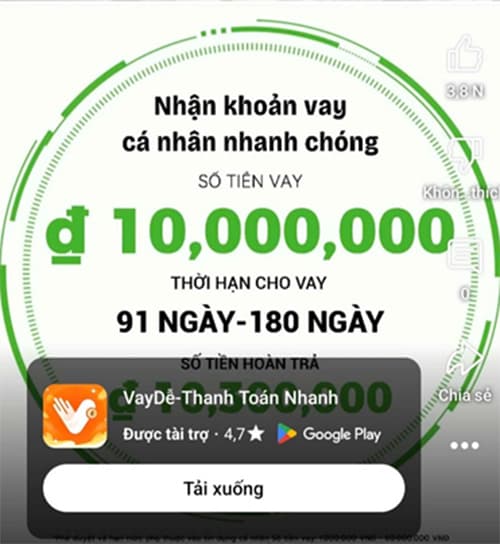 Bẫy nợ tiền, app tín dụng lừa đảo