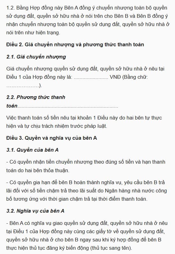 mua bán nhà, hợp đồng mua bán nhà, kiến thức