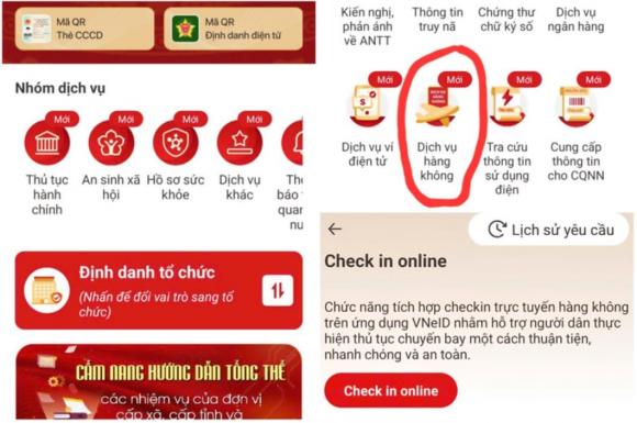 VNeID, máy bay, kiến thức