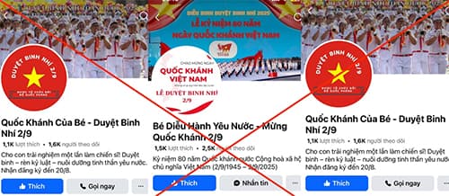 Lừa đảo, lễ kỷ niệm 2/9, duyệt binh nhí