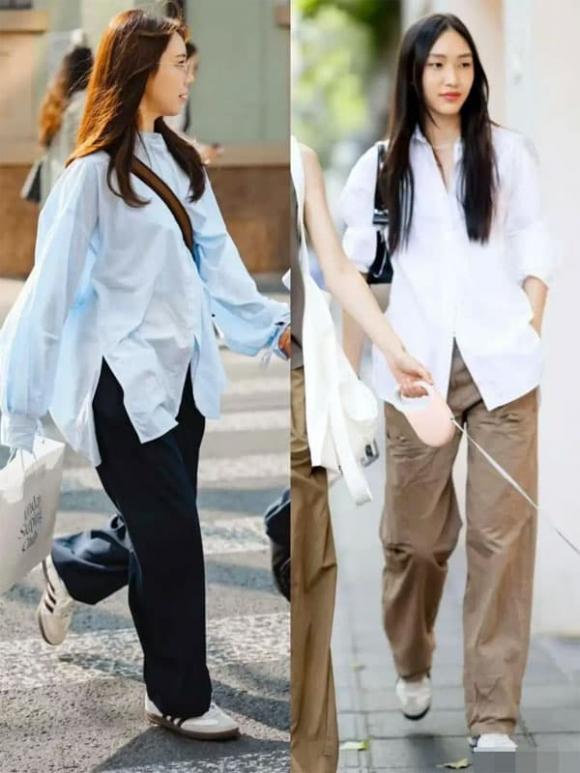 trang phục, giày loafer, quần ống rộng