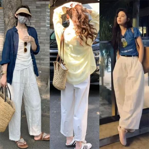 quần trắng, mùa hè, trang phục