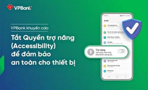 tài khoản ngân hàng, phần mềm độc hại, quyền trợ năng, Accessibility