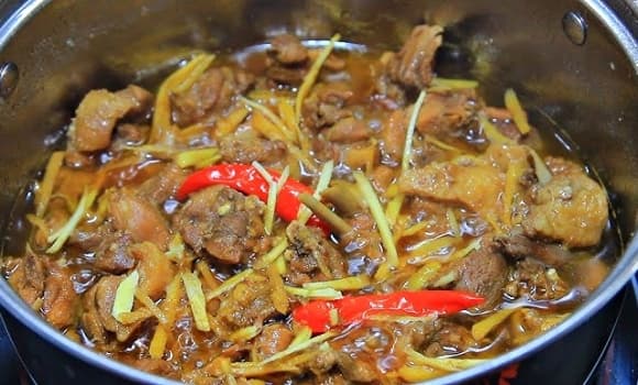  vịt kho gừng, thịt vịt