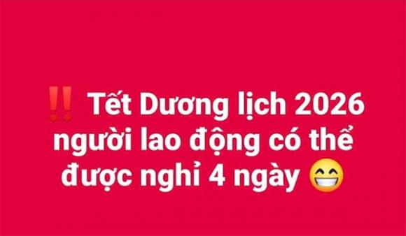 Tết Dương lịch 2026, Lịch nghỉ Tết Dương lịch 2026, Người lao động