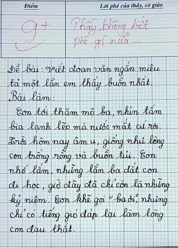 bài văn viết về bố, Thầy giáo, học sinh viết về bố