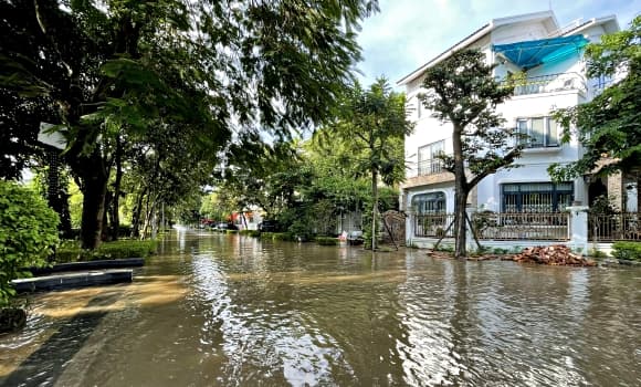 ngập lụt, khu biệt thự triệu đô, Hà Nội, Khu đô thị Xuân Phương